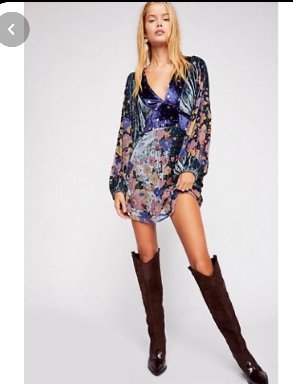 Rare Free People Last Letter Burnout Velvet Mini Dress